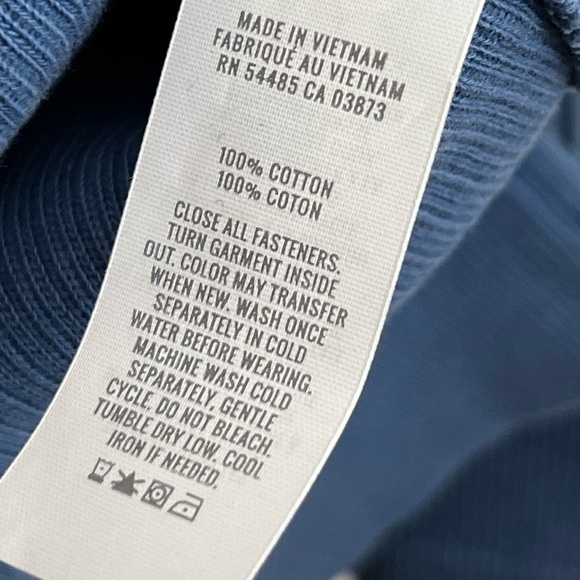 Aerie Oversized Textured Henley Hoodie Blue Pullover - Picture 13 of 15